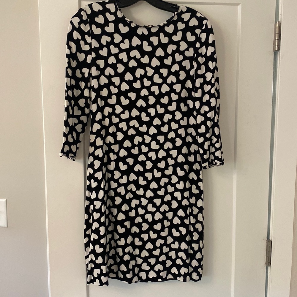Kate Spade Heart Design Dress Black White 8